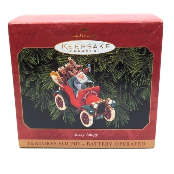 NIB NWT Hallmark 1999 Santa Jazzy Jalopy Keepsake Ornament - Picture 1 of 8